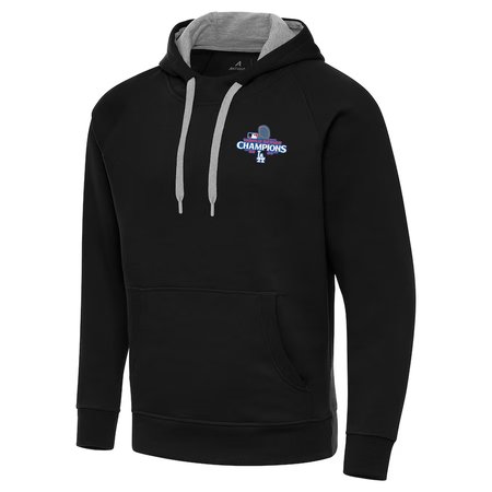 Men's Los Angeles Dodgers Antigua Black Big & Tall 2024 World Series Champions Victory Pullover Hoodie