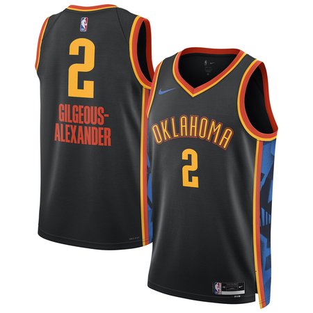 Unisex Oklahoma City Thunder Shai Gilgeous-Alexander Nike Black 2024/25 Swingman Player Jersey - City Edition