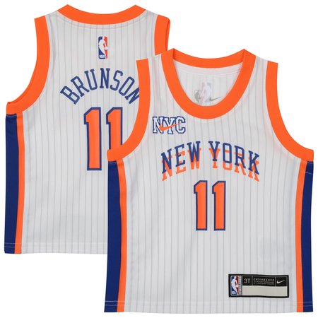 Toddler New York Knicks Jalen Brunson Nike White 2024/25 Swingman Player Jersey - City Edition