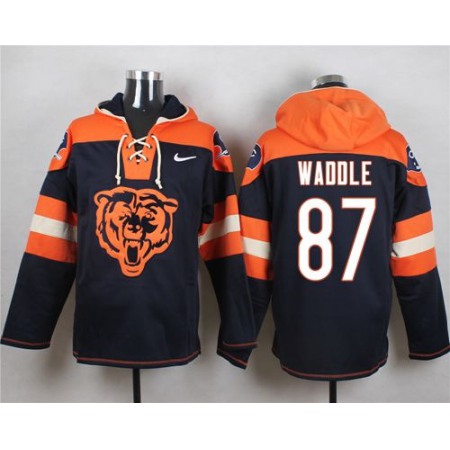 Nike Bears #87 Tom Waddle Navy Blue Player Pullover NFL Hoodie