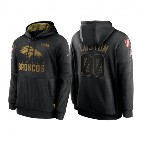 Men's Denver Broncos ACTIVE PLAYER Custom 2020 Black Salute to Service Sideline Performance Pullover Hoodie