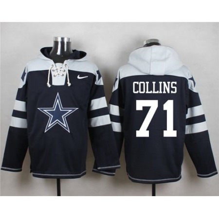 Nike Cowboys #71 La'el Collins Navy Blue Player Pullover NFL Hoodie