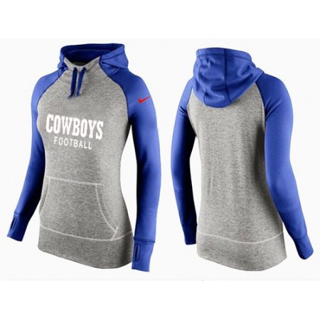 Women's Nike Dallas Cowboys Performance Hoodie Grey & Blue