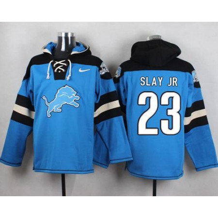 Nike Lions #23 Darius Slay JR Blue Player Pullover NFL Hoodie