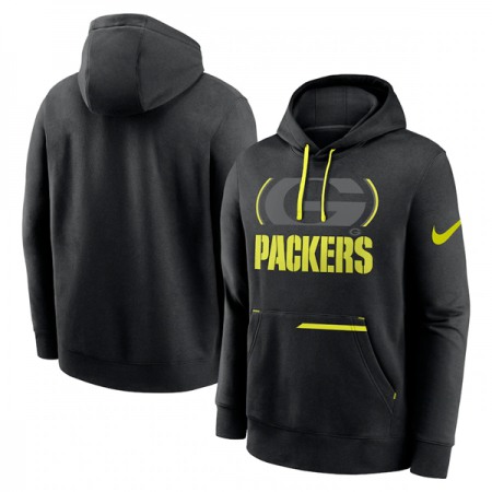 Men's Green Bay Packers Black Volt Pullover Hoodie