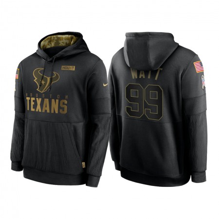 Men's Houston Texans #99 J.J. Watt 2020 Black Salute to Service Sideline Performance Pullover Hoodie