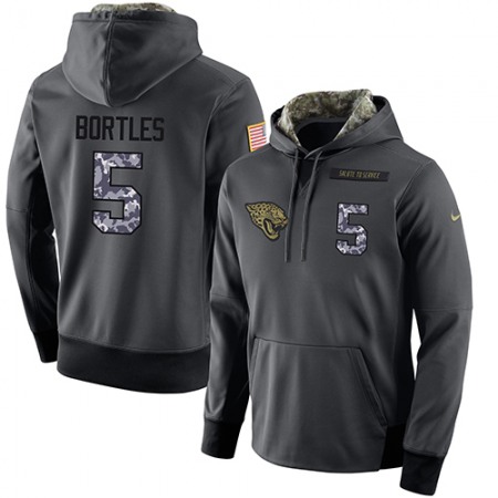 NFL Men's Nike Jacksonville Jaguars #5 Blake Bortles Stitched Black Anthracite Salute to Service Player Performance Hoodie