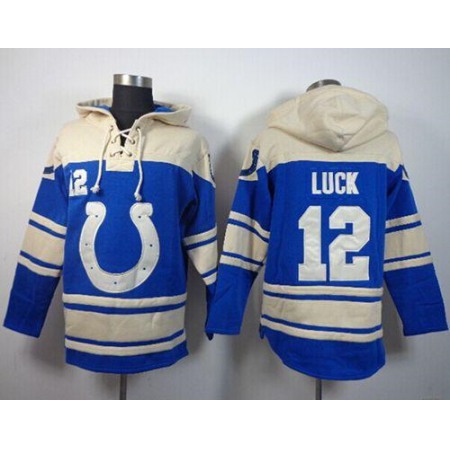 Nike Colts #12 Andrew Luck Blue Sawyer Hoodie Sweatshirt NFL Hoodie