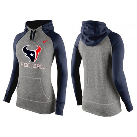 Women's Nike Houston Texans Performance Hoodie Grey & Dark Blue