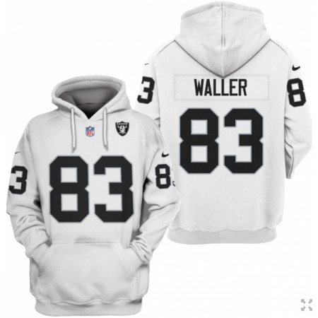 Men's Las Vegas Raiders #83 Darren Waller 2021 White Pullover Hoodie