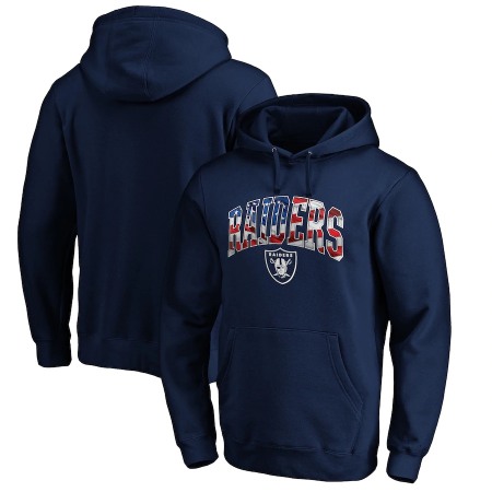 Men's Las Vegas Raiders Navy Banner Wave Pullover Hoodie