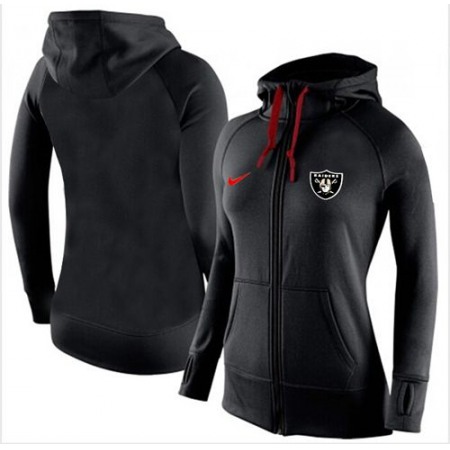 Women's Nike Oakland Raiders Full-Zip Performance Hoodie Black_2