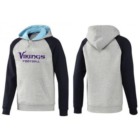 Minnesota Vikings English Version Pullover Hoodie Grey & Blue