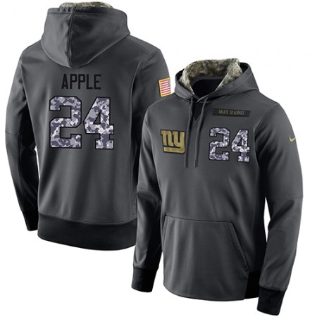 NFL Men's Nike New York Giants #24 Eli Apple Stitched Black Anthracite Salute to Service Player Performance Hoodie