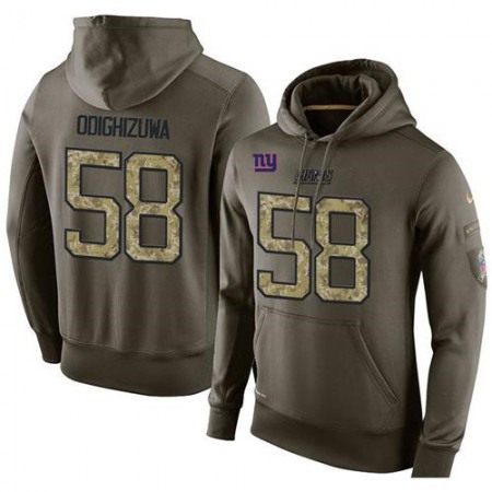 NFL Men's Nike New York Giants #58 Owa Odighizuwa Stitched Green Olive Salute To Service KO Performance Hoodie