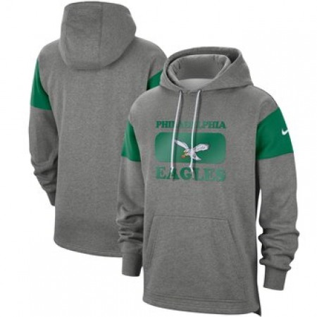 Men's Philadelphia Eagles 2019 Grey Fan Gear Historic Pullover Hoodie