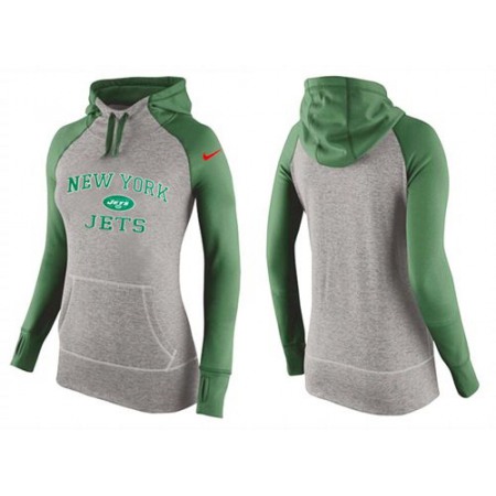 Women's Nike New York Jets Performance Hoodie Grey & Green_1