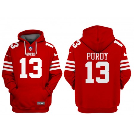 Men's San Francisco 49ers #13 Brock Purdy Red Alternate Pullover Hoodie