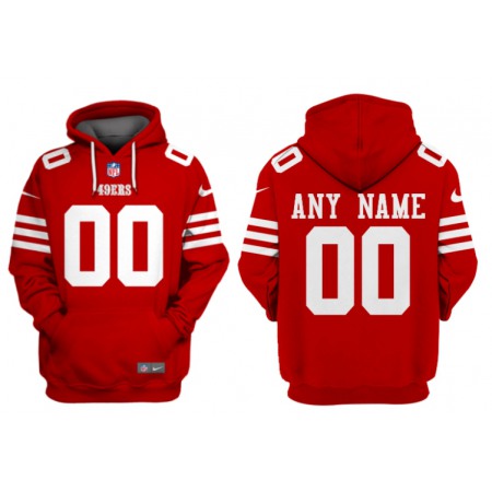 Men's San Francisco 49ers Active Player Custom Red Alternate Pullover Hoodie