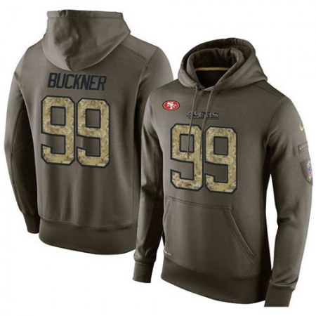 NFL Men's Nike San Francisco 49ers #99 DeForest Buckner Stitched Green Olive Salute To Service KO Performance Hoodie