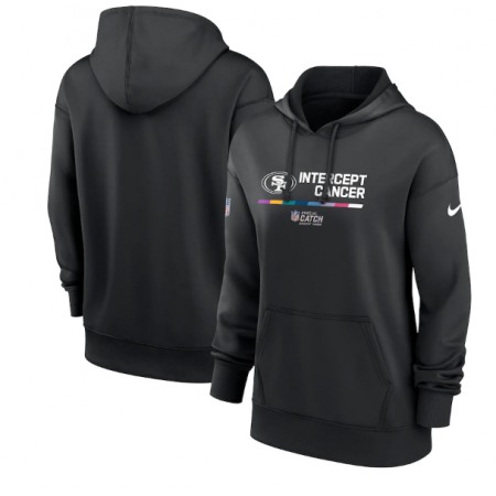 Women's San Francisco 49ers 2022 Black NFL Crucial Catch Therma Performance Pullover Hoodie(Run Small)