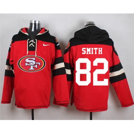 Nike 49ers #82 Torrey Smith Red Player Pullover NFL Hoodie