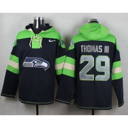 Nike Seahawks #29 Earl Thomas III Steel Blue Player Pullover NFL Hoodie