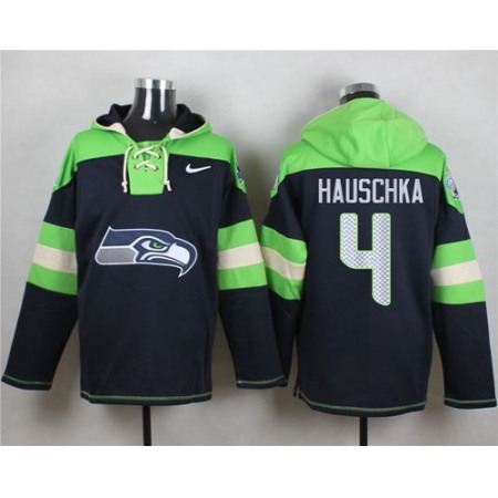 Nike Seahawks #4 Steven Hauschka Steel Blue Player Pullover NFL Hoodie