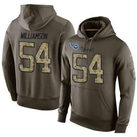 NFL Men's Nike Tennessee Titans #54 Avery Williamson Stitched Green Olive Salute To Service KO Performance Hoodie