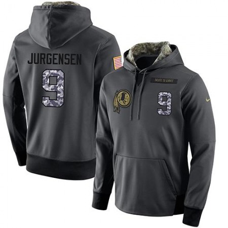 NFL Men's Nike Washington Redskins #9 Sonny Jurgensen Stitched Black Anthracite Salute to Service Player Performance Hoodie