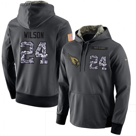 NFL Men's Nike Arizona Cardinals #24 Adrian Wilson Stitched Black Anthracite Salute to Service Player Performance Hoodie