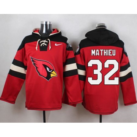 Nike Cardinals #32 Tyrann Mathieu Red Player Pullover NFL Hoodie