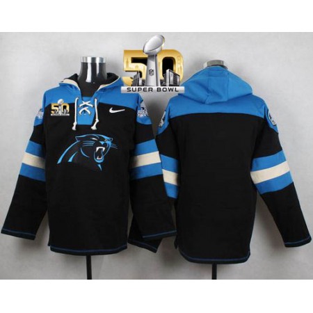 Nike Panthers Blank Black Super Bowl 50 Player Pullover NFL Hoodie