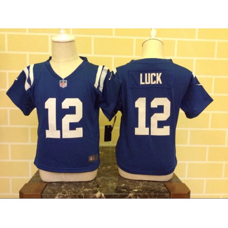 Toddler Nike Indianapolis Colts #12 Andrew Luck Blue Stitched NFL Jersey