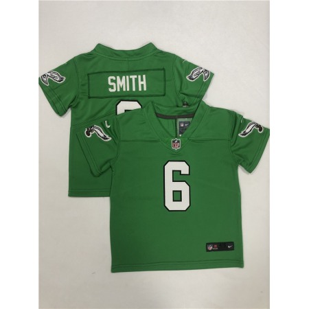 Toddlers Philadelphia Eagles #6 DeVonta Smith Green Vapor Throwback Stitched Football Jersey