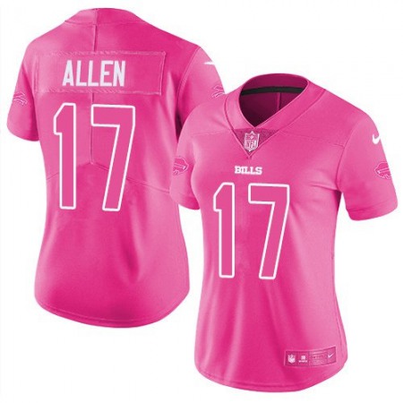 Women's Buffalo Bills #17 Josh Allen Pink Vapor Untouchable Limited Stitched Jersey