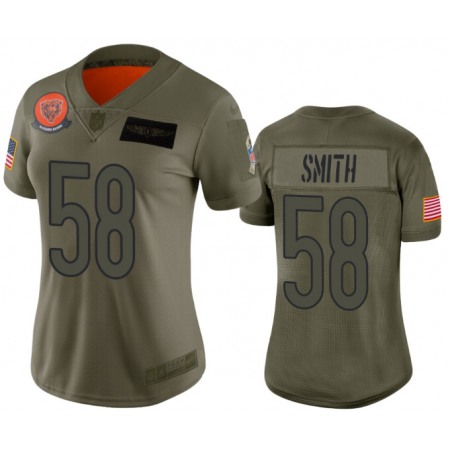 Women's Chicago Bears #58 Roquan Smith 2019 Camo Salute To Service Limited Stitched NFL Jersey(Run Small)