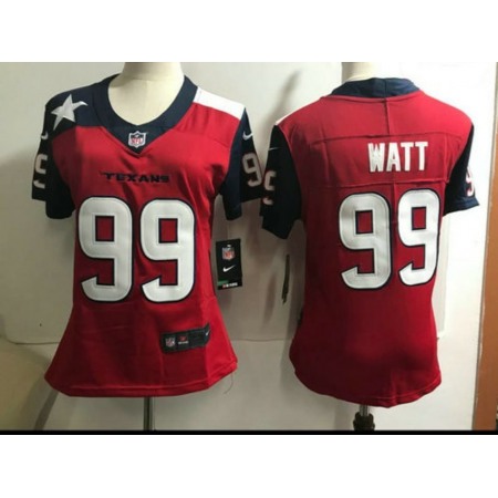 Women's Houston Texans #99 J.J. Watt Red Special Edition Stitched NFL Jersey(Run Small)