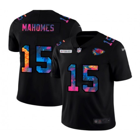 Women's Kansas City Chiefs #15 Patrick Mahomes 2020 Black Crucial Catch Limited Stitched Jersey(Run Small)