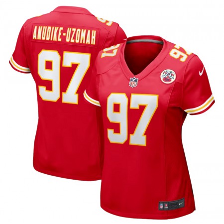 Women's Kansas City Chiefs #97 Felix Anudike-Uzomah Red Stitched Jersey(Run Small)