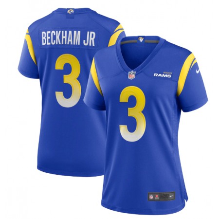 Women's Los Angeles Rams #3 Odell Beckham Jr. Royal Vapor Untouchable Limited Stitched Jersey(Run Small)