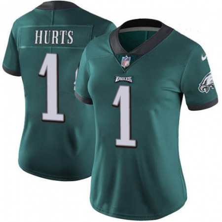 Women's Philadelphia Eagles #1 Jalen Hurts Green Vapor Untouchable Limited Stitched Football Jersey(Run Small)