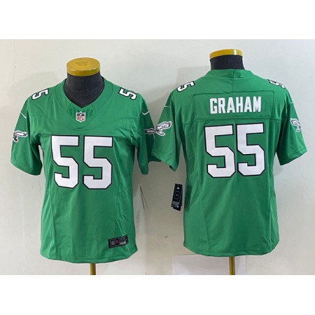 Women's Philadelphia Eagles #55 Brandon Graham Green 2023 F.U.S.E. Stitched Football Jersey(Run Small)