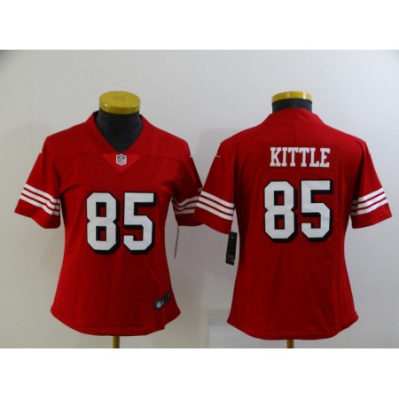 Women's San Francisco 49ers #85 George Kittle Red Stitched Jersey(Run Small)