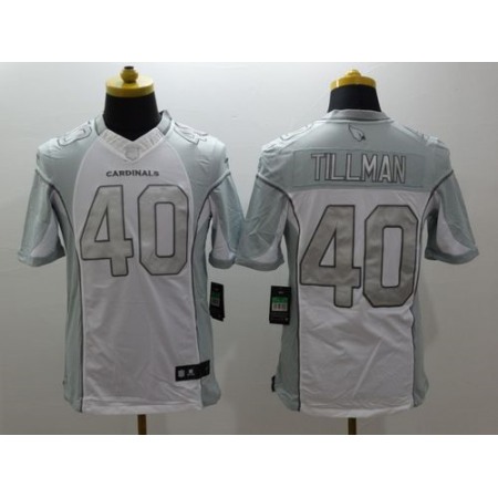 Nike Cardinals #40 Pat Tillman White Men's Stitched NFL Limited Platinum Jersey