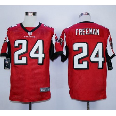 Nike Falcons #24 Devonta Freeman Red Team Color Men's Stitched NFL Elite Jersey