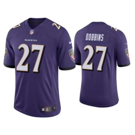 Men's Baltimore Ravens #27 J.K. Dobbins Purple Limited Jersey