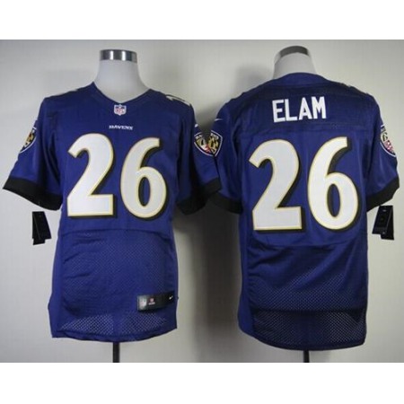 Nike Ravens #26 Matt Elam Purple Team Color Men's Stitched NFL New Elite Jersey