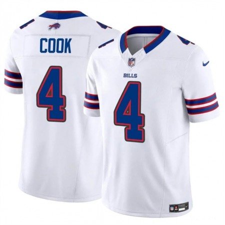 Men's Buffalo Bills #4 James Cook White 2023 F.U.S.E. Vapor Untouchable Limited Stitched Football Jersey