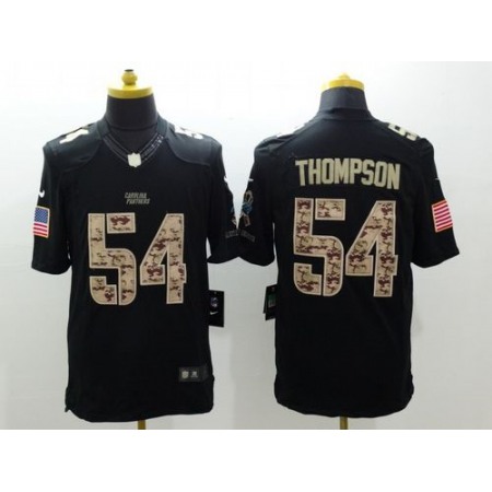 Nike Panthers #54 Shaq Thompson Black Men's Stitched NFL Limited Salute to Service Jersey